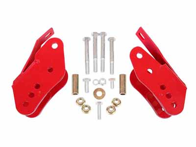 BMR CAB005R Control Arm Relocation Brackets, Bolt-on, Red for 2005-2014 Mustang / BMR CAB005R Control Arm Reinforcement Brackets