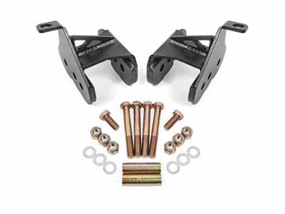BMR CAB400H Control Arm Relocation Brackets, Bolt-on, Black Hammertone for 1964-1972 A-Body / BMR CAB400H Control Arm Reinforcement Brackets