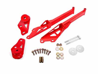 BMR CB762R IRS Subframe Support Brace, Red for 2015-2026 Mustang S550/S650 / BMR CB762R IRS Subframe Support Brace