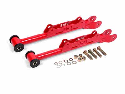 BMR LCA355R Lower Control Arms, Rear, DOM, Non-Adjustable, Delrin, Red for 2010-2015 Camaro / BMR LCA355R Adjustable Lower Control Arms