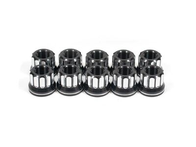 BMR LNK007 Lug Nut Kit, 5/8-18 RH, Flange, 12-pt, Aluminum, Set Of 10, Black for NA-NA Universal / BMR LNK007 10-Piece Lug Nut Kit