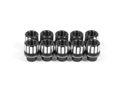 BMR LNK024 Lug Nut Kit, 14mm x 1.50 RH, Shank, 12-pt, 10-Pack, Black, Camaro, Chevy SS, G8, Mustang / BMR LNK024 10-Piece Lug Nut Kit
