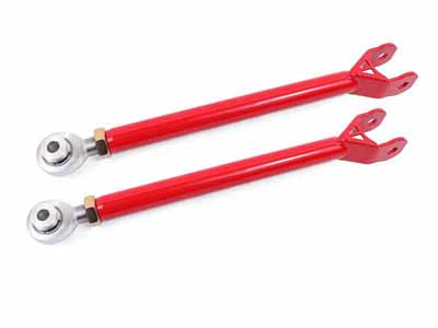 BMR LTA111R Lower Trailing Arms, Single Adj With Rod Ends, Red for 2006-2023 Challenger & Charger / BMR LTA111R Adjustable Lower Trailing Arms