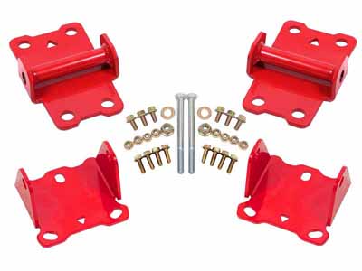 BMR MM461R Motor Mount Kit, Upper And Lower, Solid, Red for 1978-1987 G-Body / BMR MM461R Motor Mount Kit