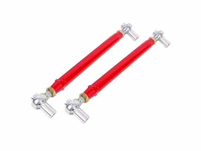 BMR MTCA052R Lower Control Arms, Chrome-moly, Dbl Adj, Rod Ends, Offset , Red for 1979-1998 Mustang / BMR MTCA052R Adjustable Lower Control Arms