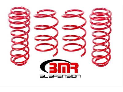 BMR SP009R Lowering Springs, Set Of 4, 1.5" Drop, Performance, GT, Red for 2005-2014 Mustang / BMR SP009R Lowering Spring Kit