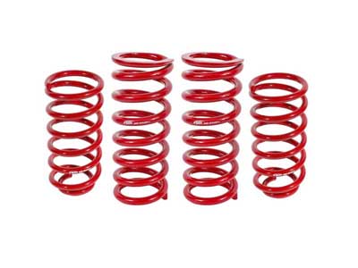 BMR SP027R Lowering Spring Kit, Set Of 4, 1" Drop, Red for 1979-2004 Mustang / BMR SP027R Lowering Spring Kit