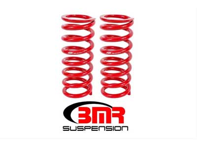 BMR SP028R Lowering Springs, Front, 1" Drop, 525 Spring Rate, Red for 1979-2004 Mustang / BMR SP028R Front Lowering Springs