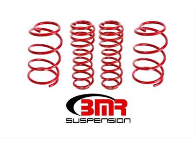 BMR SP068R Lowering Springs, Set Of 4, 1.5" Drop, Drag, GT, Red for 2005-2014 Mustang / BMR SP068R Lowering Spring Kit