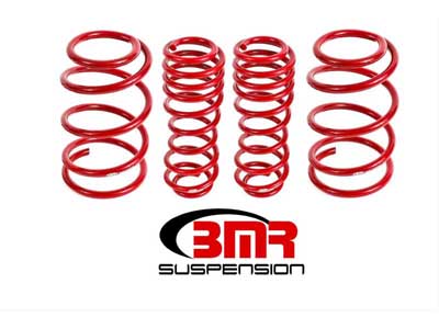 BMR SP070R Lowering Springs, Set Of 4, 1.5" Drop, Performance, GT500, Red, 2007-2014 Mustang GT500 / BMR SP070R Lowering Spring Kit