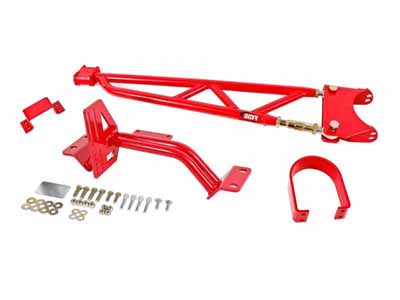 BMR TA012R Torque Arm, Tunnel Mount, Long Tube Headers, W/ DSL, Red for 1993-2002 F-Body / BMR TA012R Tunnel Mount Torque Arm