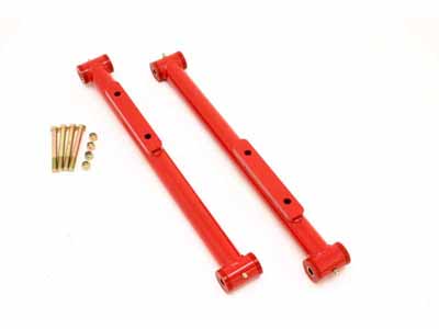 BMR TCA009R Lower Control Arms, Non-Adj With Poly Bushings, Std Length, Red for 1991-1996 B-Body / BMR TCA009R Non-Adjustable Lower Control Arms