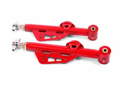 BMR TCA051R Lower Control Arms, On-car Adj, Poly/Rod End Combo, Red for 1979-1998 Mustang / BMR TCA051R Adjustable Lower Control Arms