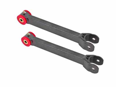 BMR TCA059H Lower Trailing Arms, Non-Adj With Poly Bushings, Black Hammertone for 2016-2024 Camaro / BMR TCA059H Non-Adjustable Lower Trailing Arms