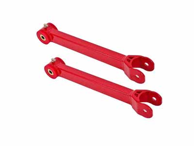 BMR TCA059R Lower Trailing Arms, Non-Adjustable With Poly Bushings, Red for 2016-2024 Camaro / BMR TCA059R Non-Adjustable Lower Trailing Arms