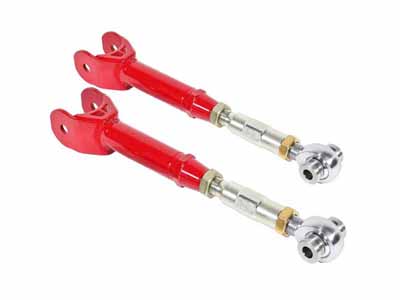 BMR TCA061R Lower Trailing Arms, On-car Adjustable With Rod Ends, Red for 2016-2024 Camaro / BMR TCA061R Adjustable Lower Trailing Arms