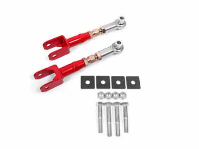 BMR TR005R Toe Rods, Rear, On-car Adjustable With Rod Ends, Red for 2015-2026 Mustang S550/S650 / BMR TR005R Rear Toe Rod Kit