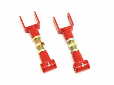 BMR UTCA014R Upper Control Arms, On-car Adjustable With Poly Bushings, Red for 1979-2004 Mustang / BMR UTCA014R Adjustable Upper Control Arms