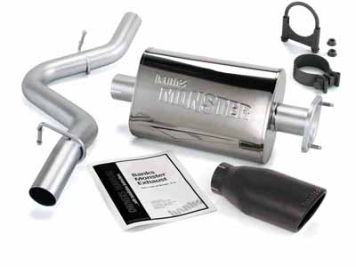 Banks 51315-B Monster Exhaust System Single Exit Black Ob Round Tip for 2004-2006 Jeep Wrangler 4.0 / Banks Power 51315-B Exhaust System