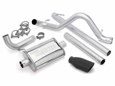 Banks 51322-B Monster Exhaust System Single Exit Black Ob Round Tip for 2007-2011 Jeep Wrangler 3.8 / Banks Power 51322-B Exhaust System