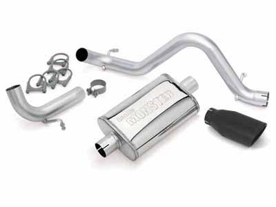 Banks 51342-B Monster Exhaust System Single Exit Black Ob Round Tip for 2012-2018 Jeep Wrangler 3.6 / Banks Power 51342-B Exhaust System