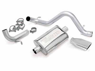 Banks 51342 Monster Exhaust Single Exit Chrome Ob Round Tip for 2012-2018 Jeep Wrangler JK 3.6 / Banks Power 51342 Exhaust System