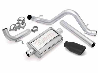 Banks 51343-B Monster Exhaust System Single Exit Black Ob Round Tip for 2012-2018 Jeep Wrangler 3.6 / Banks Power 51343-B Exhaust System