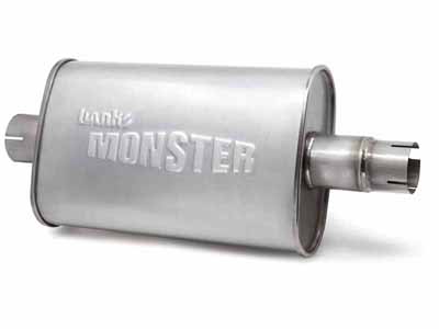 Banks 52636 Stainless Exhaust Muffler 2.5 Inch Inlet & Outlet with Adapter for 1991-1999 Jeep 4.0 / Banks Power 52636 Muffler