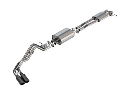 Borla 140971BC S-Type 2.25" Cat-Back Exhaust with Black Chrome Tips for 2024-Up Ford Ranger XLT / Borla 140971BC Cat-Back Exhaust
