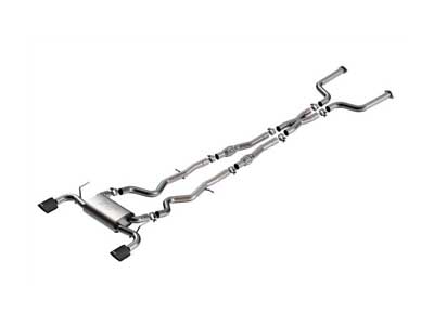 Borla 140977CFBA S-Type 2.5" Cat-Back Exhaust W/ X-Pipe & CF Tips, 2016-2024 Infiniti Q50 (Auto V6) / Borla 140977CFBA Cat-Back Exhaust with X-Pipe