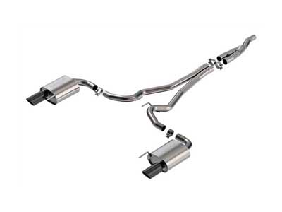 Borla 140979BC S-Type 2.5" Cat-Back Exhaust with 4" Black Tips for 2024+ Mustang 2.3L Ecoboost / Borla 140979BC Cat-Back Exhaust
