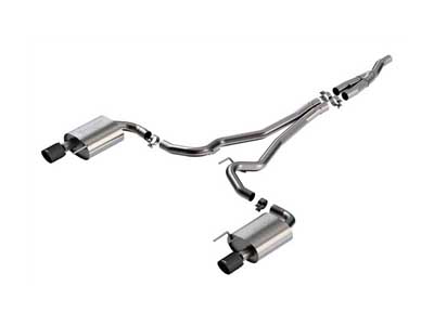 Borla 140979CFBA S-Type 2.5" Cat-Back Exhaust (Non-Active) W/4" CF Tips, 2024+ Mustang 2.3L Ecoboost / Borla 140979CFBA Cat-Back Exhaust