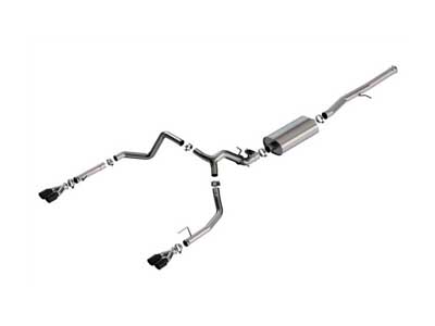 Borla 140991BC Touring 3.5" Cat-Back Exhaust with Valve Sim & Black Tips, 2024+ Silverado 1500 6.2 / Borla 140991BC Cat-Back Exhaust