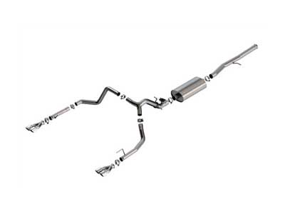 Borla 140992 Touring 3.5" Cat-Back Exhaust W/Valve Simulator & Chrome Tips, 2024+ Silverado 1500 6.2 / Borla 140992 Cat-Back Exhaust