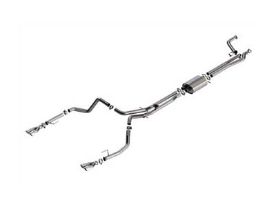 Borla 141001 Touring 2.5" Cat-Back Exhaust W/Valve Simulator & Chrome Tips, 2024+ Silverado 1500 6.2 / Borla 141001 Cat-Back Exhaust