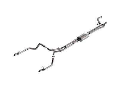 Borla 141005 S-Type 2.5" Cat-Back Exhaust, H-Pipe, Valve Sim & Turn Down Tips, 2024+ Silverado 1500 / Borla 141005 Cat-Back Exhaust with H-Pipe