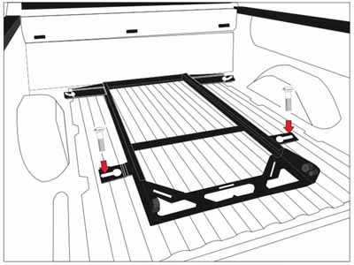 BedSlide BSA-F150-2015 No-Drill Factory Mount Install Kit For 2015-2016 Ford F150 / BedSlide BSA-F150-2015 Installation Kit