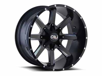 Cali 9100-22237M Busted 9100 SB 22x12 Milled Spokes Satin Black 6x135/6 On139.7 BP -44 Offset / Cali Offroad Wheels 9100-22237M 22" Aluminum Wheel