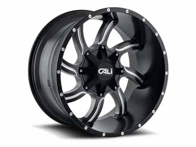 Cali 9102-2237M Twisted 9102 SB 20x12 Milled Spokes Satin Black 6x135/6 On139.7 BP -44 Offset / Cali Offroad Wheels 9102-2237M 20" Aluminum Wheel