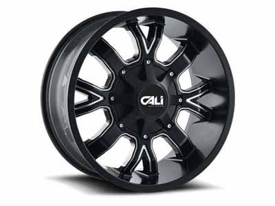 Cali Offroad 9104-22152M Dirty 9104 SB 22x10 Milled Spokes Satin Black 5x127/5 On139.7 BP -19 Offset / Cali Offroad Wheels 9104-22152M 22" Aluminum Wheel
