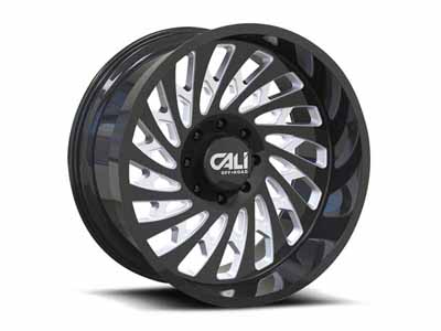 Cali Offroad 9108-22270BM Switchback 9108 GB 22x12 Milled Spokes Gloss Black 8x170 BP -51 Offset / Cali Offroad 9108-22270BM 22" Aluminum Wheel