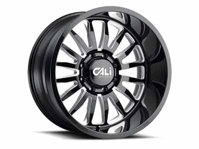 Cali Offroad 9110-22278BM Summit 9110 GB-M 22x12 Milled Spokes Gloss Black 8x180 BP -51 Offset / Cali Offroad 9110-22278BM 22" Aluminum Wheel