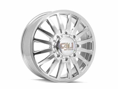 Cali 9110D-22879PMF115 Summit Dually 9110D PO 22x8.25 Milled Spokes Polished 8x210 BP 115 Offset / Cali Offroad 9110D-22879PMF115 22" Dually Wheel