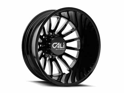 Cali 9110D-22881BMR232 Summit Dually 9110D GB 22x8.25 Milled Spokes Gloss Black 8x165.1 BP -232 O/S / Cali Offroad 9110D-22881BMR232 22" Dually Wheel