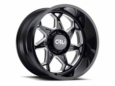 Cali Offroad 9111-24283BM Sevenfold 9111 GB 24x12 Milled Spokes Gloss Black 6x139.7 BP -51 Offset / Cali Offroad 9111-24283BM 24" Aluminum Wheel