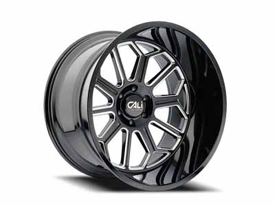 Cali Offroad Wheels 9117-22236BM Auburn 9117 BM 22x12 Milled Gloss Black 6x135 BP -51 Offset / Cali Offroad 9117-22236BM 22" Aluminum Wheel
