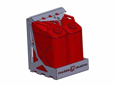 Chassis Unlimited CUB960001 Dual Fuel/Water Can Mount for Swing Out Bumpers / Chassis Unlimited CUB960001 Fluid Catch Can