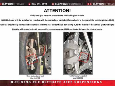 Clayton Off Road COR-1309103 Jeep Wrangler Rear Brake Lines 392 4Xe XR 2021+ JL / Clayton Off Road COR-1309103 Brake Lines