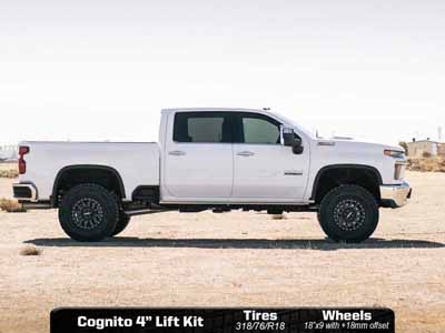 Cognito Motorsports 210-P1151 4" Lift Kit with Elka 2.5 Reservoir Shocks for 2020-2024 GM 2500/3500 / Cognito Motorsports 210-P1151 Lift Kit