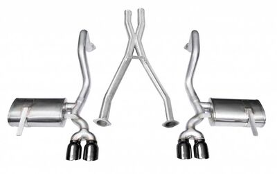 Corsa 14114BLK Xtreme Cat-Back Exhaust + XO Exhaust with Black Tip for 1997-2004 Corvette C5 Z06 5.7 / Corsa 14114BLK Xtreme Cat-Back & X-Pipe